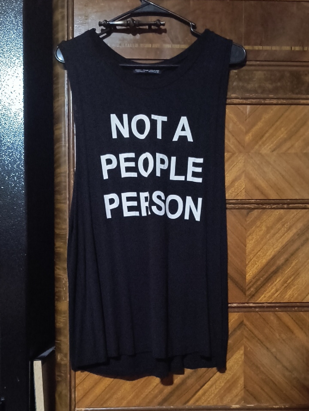 Black Muscle Tee - "Not A People Person" Graphic